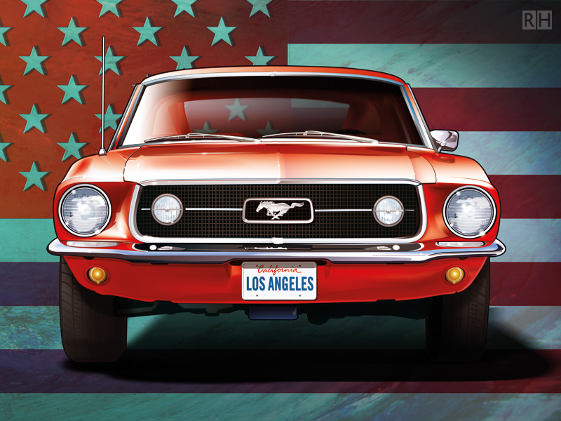 Auto-illustratie Ford Mustang Coupe 1967